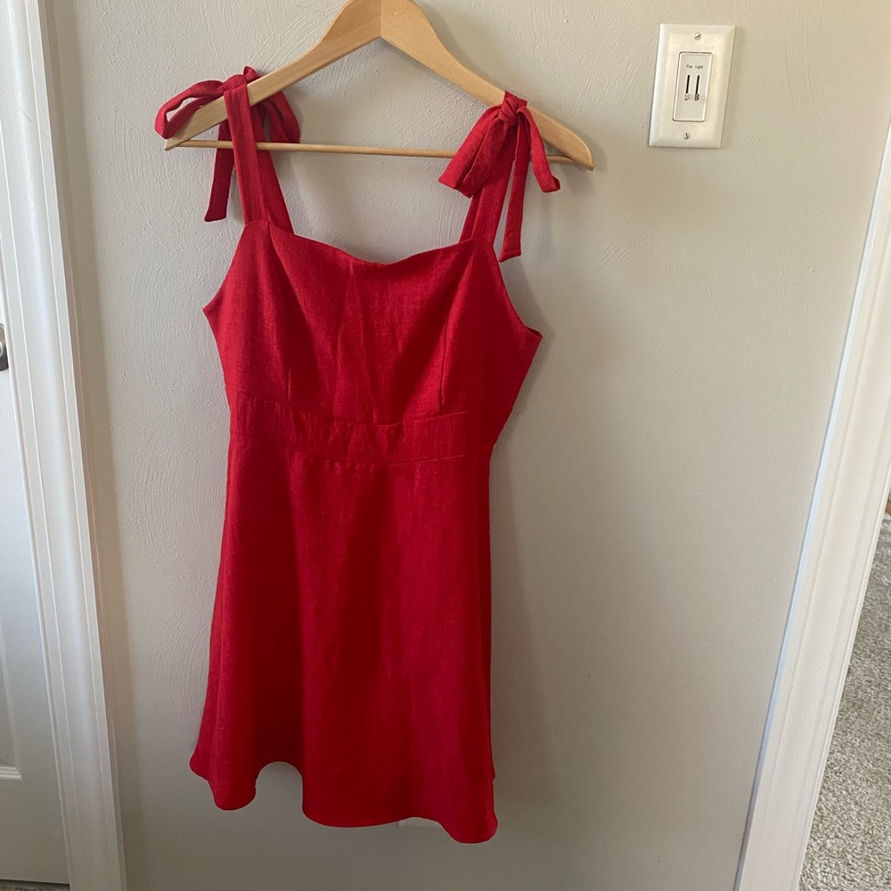 Red mini dress